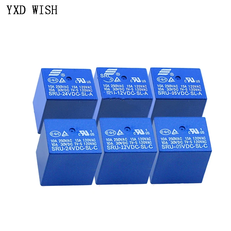 5PCS Relay SRU-05VDC-SL-C SRU-12VDC-SL-C SRU-24VDC-SL-C 05 12 24 V Relays 5PIN SRU-05V 12V 24V DC-SL-A 4Pin Relay