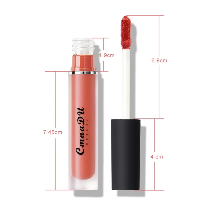 CmaaDU 15 color Nude Kiss Velvet Lip Glaze Moisturizing Sexy Lip Tint Lipstick Makeup Waterproof Last 24-Hour Lip Gloss Cosmetic