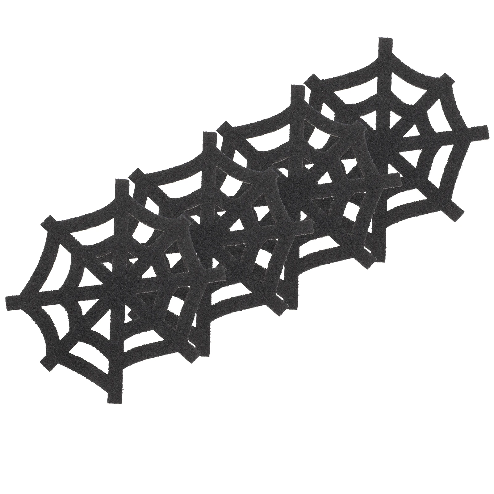 

4 Pcs Coasters Halloween Placemats Black Non Woven Heat Resistant Anti Skid Insulated Coasters Home Bar Restaurant