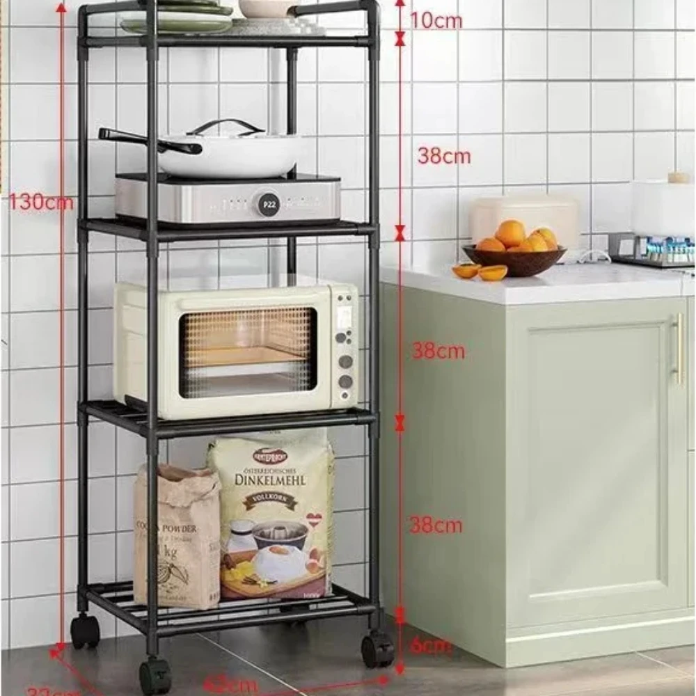 Multi-Layer Kitchen Rack Household Microwave Stove Shelf Multi Scene Bathroom Living Room Shelf Pantry Closet Kitchen Organizer