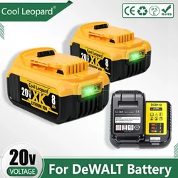 20V DCB200 Replacement Li-ion Battery for DeWalt DCB205 DCB201 DCB203 Power Tool Battery 20 Volt MAX 5.0/6.0/8.0Ah With Charger