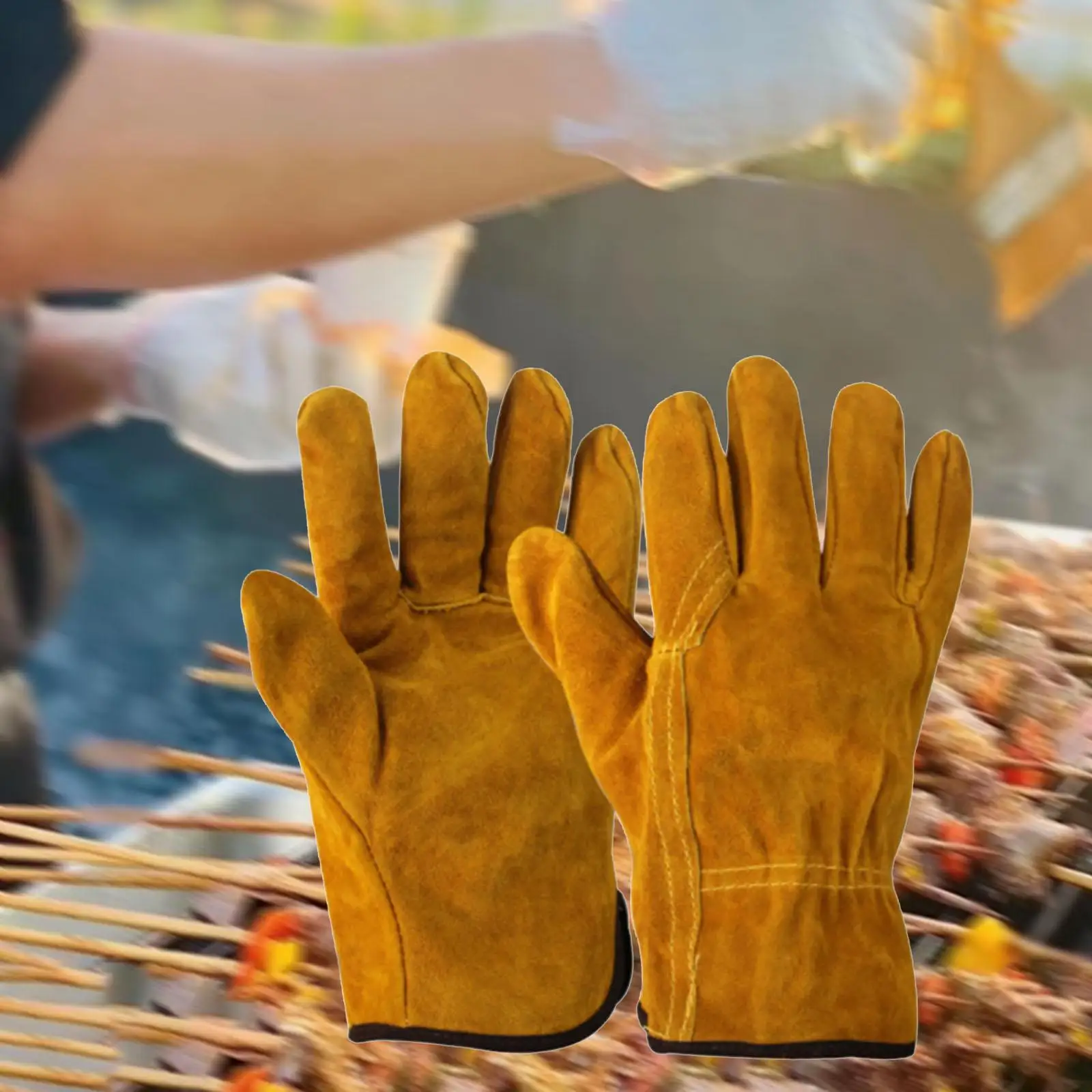

Grilling Gloves, Camping Gloves Multipurpose Heat Insulation Gloves Oven Gloves for Outdoor, Barbecue, Travel