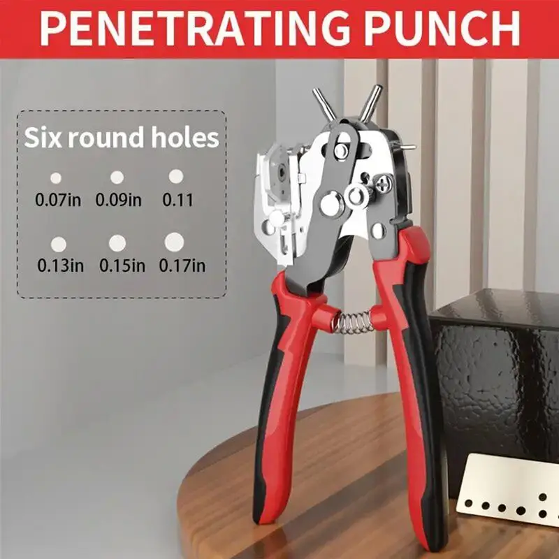 Leather Hole Punch Heavy Duty Rotary Punch Plier Tool DIY Craft Projects Hole Puncher For Shoes Saddles Watch Bands Fabric Dog