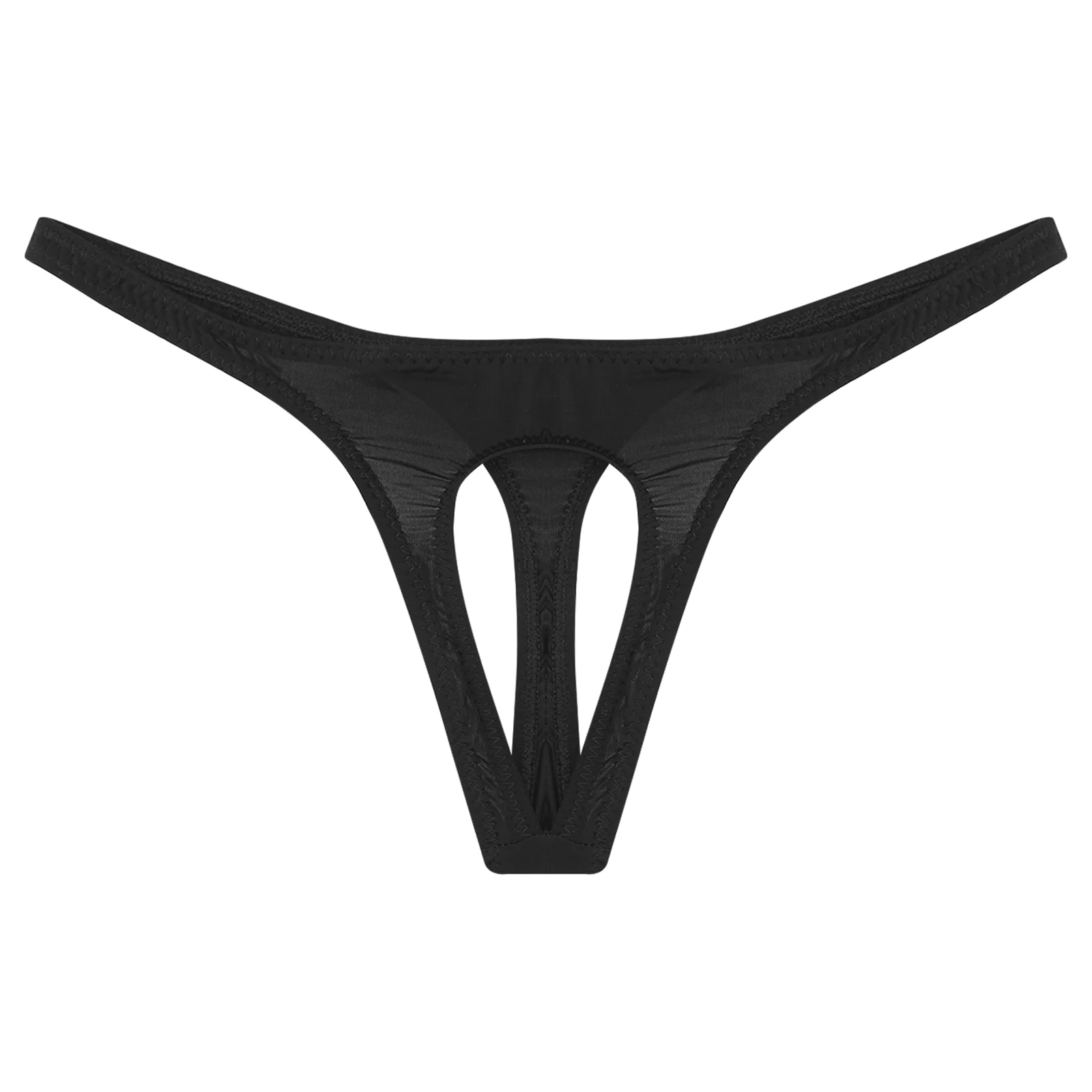 Men Sexy Thong Open Front Hole Hollow Out Panties Lingerie Underwear Pouch Butt Flaunting Fun Ring Supporter Jockstraps G-string