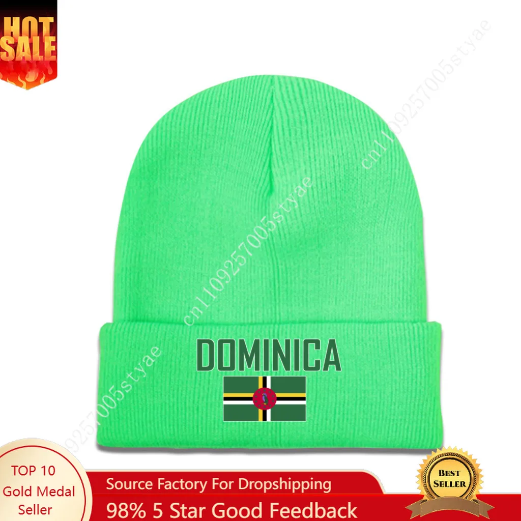 

DOMINICA Flag Beanie Men Women Knit Hat Cuffed Skullies Beanies Warm Winter Caps Soft Skull Cap Fashion Ski Hats Knitted Hat