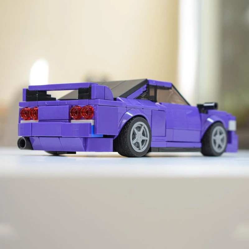 Speed Hypercar Model MOC Building Bricks R33 GT-R High-Performance Sports Car Modular Technology Gifts Holiday Assemble Toy Suit
