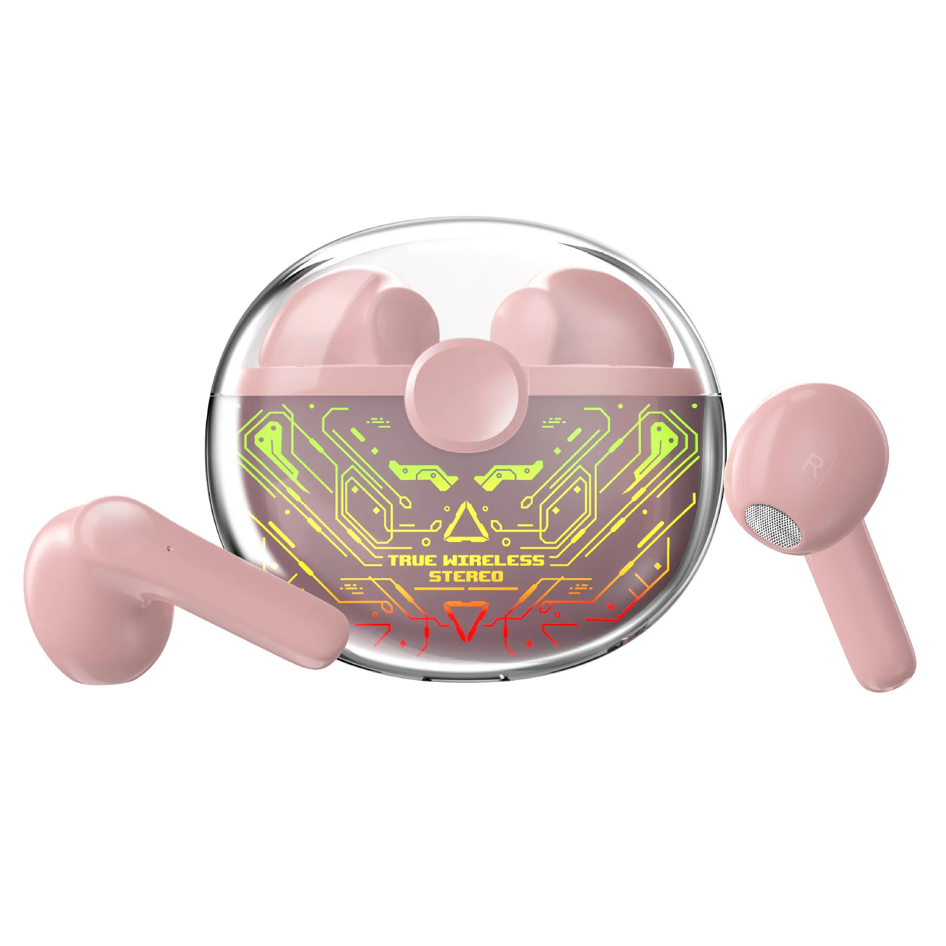 Wireless Headphones Touch Bluetooth Headset RGB Luminous Breathing Light Color Changing LED Charging Box Waterproof