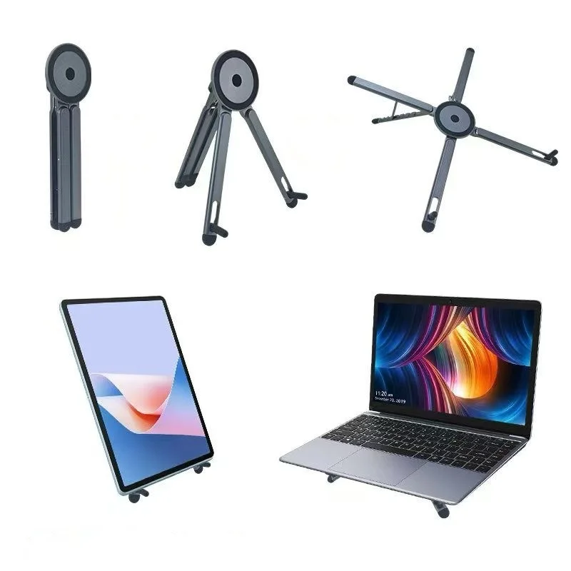 

Multi-functional Magnetic Aluminum Alloy Phone Stand Portable Magnetic Phone Holder Adjustable Desktop Tablet Stand