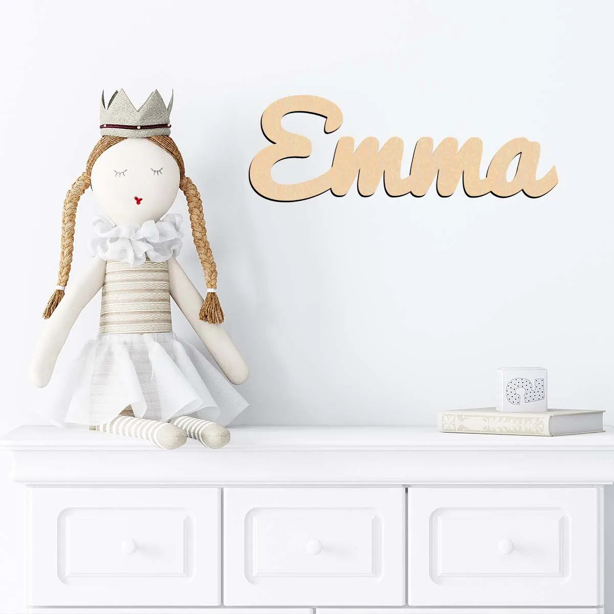 1 قطعة الكرتون emma exmple اسم مخصص علامة خشبية قطع الليزر علامة لوحة خشبية لم تنته الخشب للرسم أو التألق