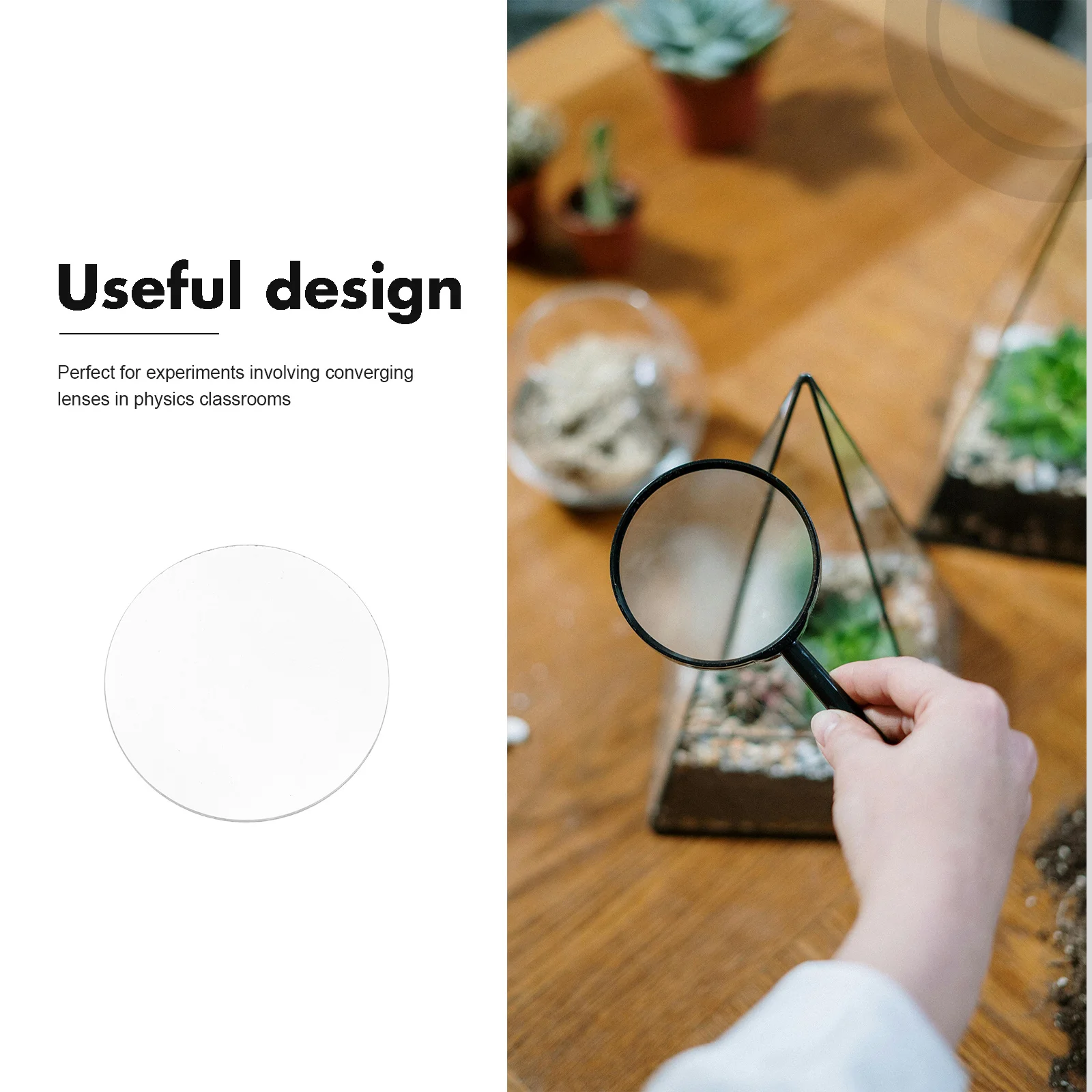 Physics Classroom Lens Clear Convex Glass Magnifier For Solar Heating Experiment Diy Project Optical Teaching Tool Biconvex Lens