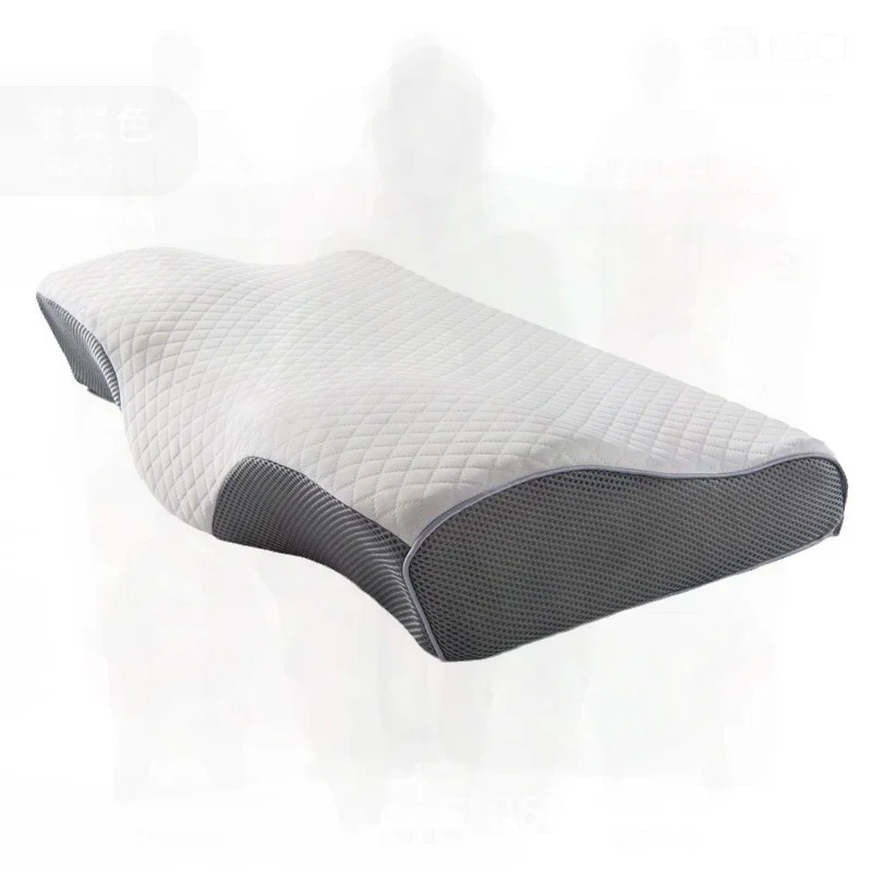 

Butterfly Memory Pillow Deep Sleep Slow Rebound Cervical Spine Protection Space Memory Foam Universal Adult Elderly Gray Mesh