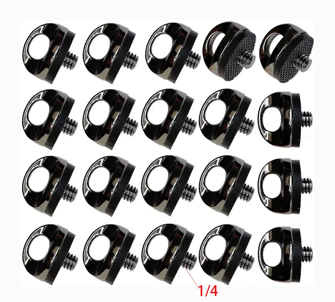 20pcs  Neck Strap Screw Holders for Camera, 1/4-20 Thread Quick Release Neck Wrist Strap Mounting Fixing Screws