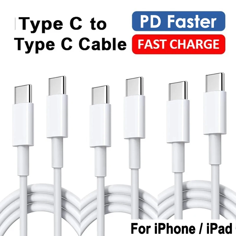 

3Pcs PD 100W 10A Type C Cables USB C To USB Type C Quick Charging For Samsung Huawei Data Cord For iPhone 15 Plus Pro Max TypeC