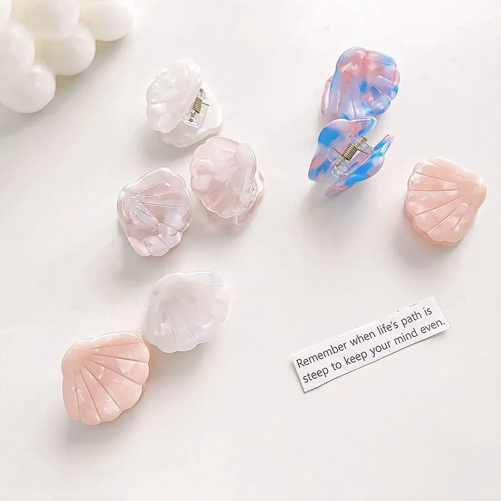Simple Acetate Shell Shape Hair Clips Fan Shape Mini Mini Hairpin Ocean Animal Cartoon Small Hairgrips Female/Children
