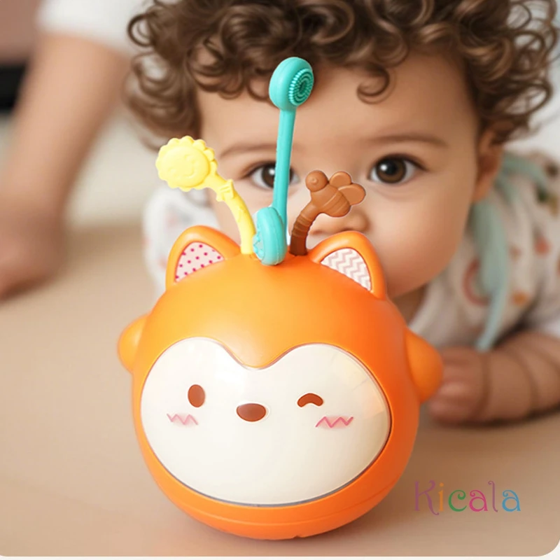 Siliconen trekkoord Babyspeelgoed Siliconen baby muzikaal oplichtend speelgoed Fijne motoriek Educatief leeractiviteit Cadeau voor 0-3 maanden