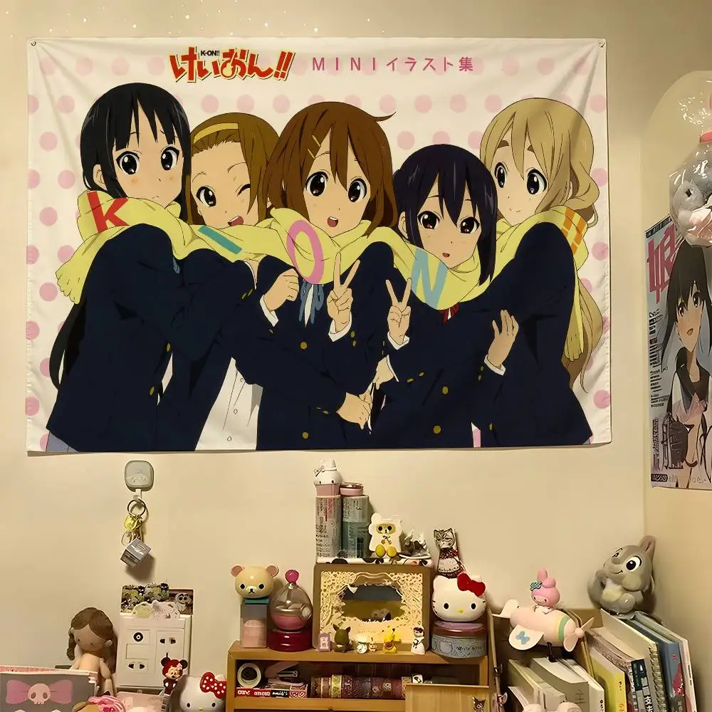 

1 шт. 2026 Горячая новинка: милый аниме-гобелен K-ON, кавайный, красочный, в стиле хиппи, психоделический, для декора спальни и общежития, эстетичный