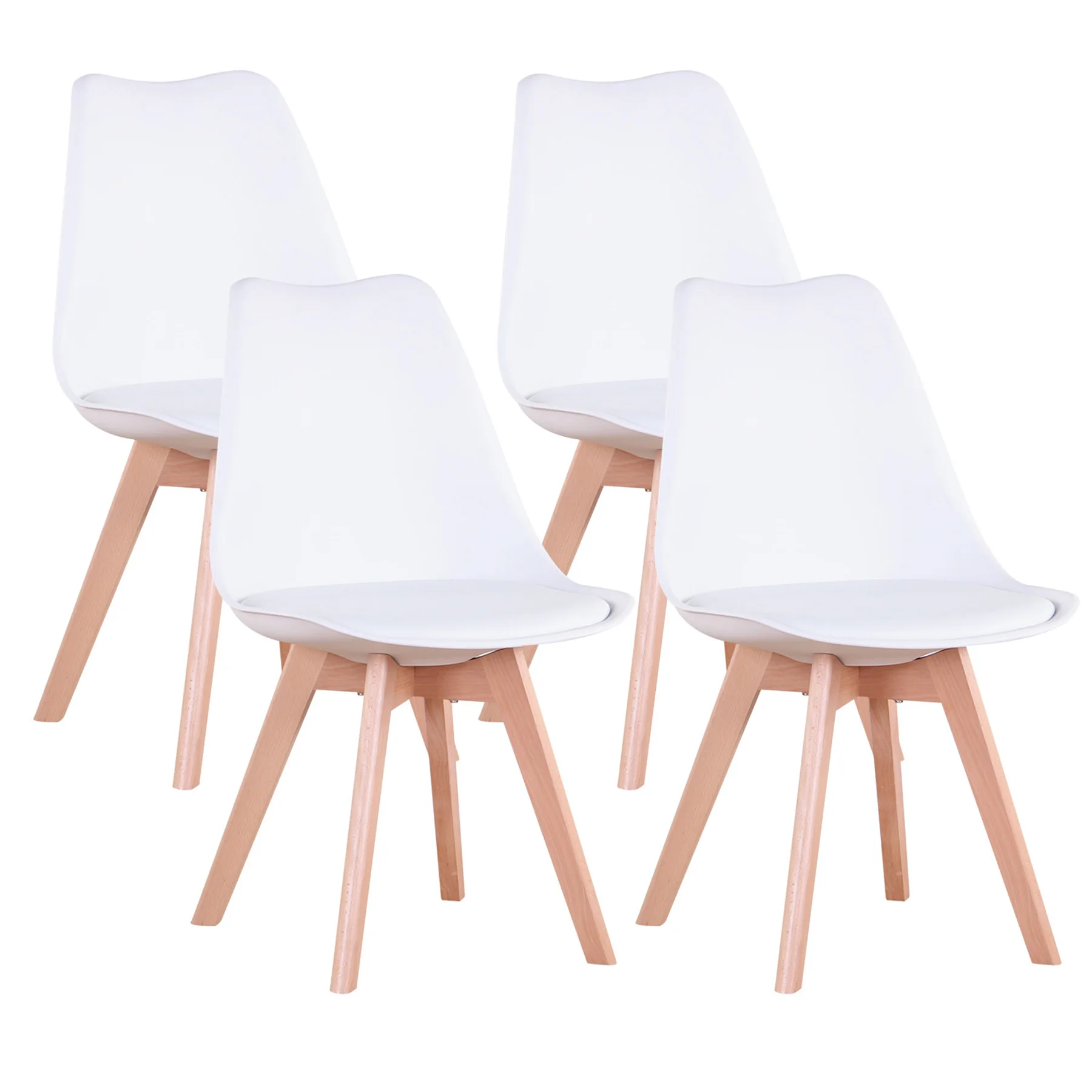 4pcs/set jídelní chairs s celistvý buk nohama plastový čalouněné židle dřevěný kuchyň úřad židle pro jídelní pokoj restaurace