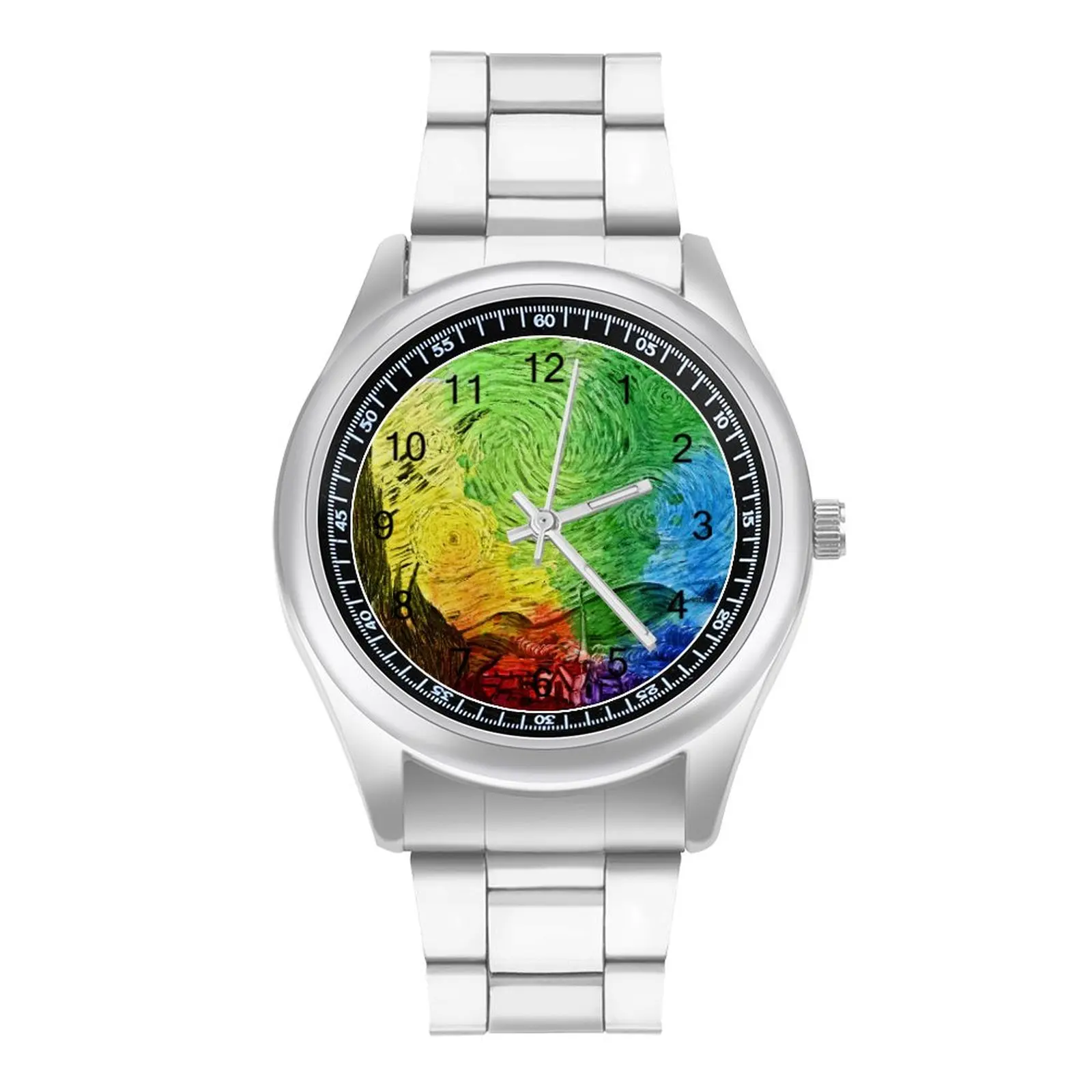 The Starry Night Quartz Watch Colorful Painting Art Stylish Boys Wrist Watches Photo Stainless Gym Wholesale Wristwatch