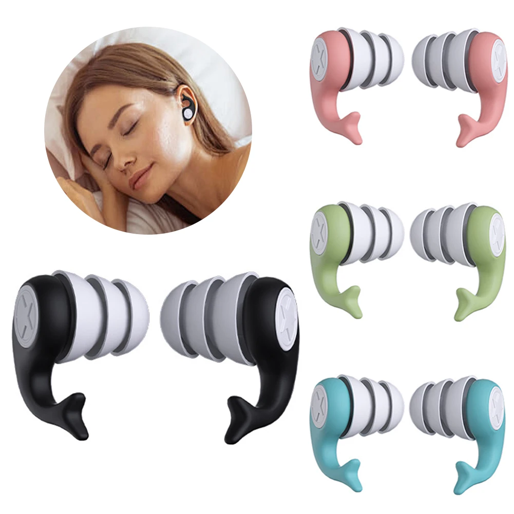 

1 Pair Triple Layers Silicone Noise Cancelling Earplugs Suitable for Sleep Swimming Waterproof Noise Filter Creating Ear Plugs