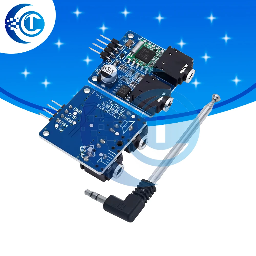 TEA5767 FM Stereo Radio Module For Arduino 76-108MHZ With Free Antenna Reverse Polarity Protection Diode Filtering Sensor