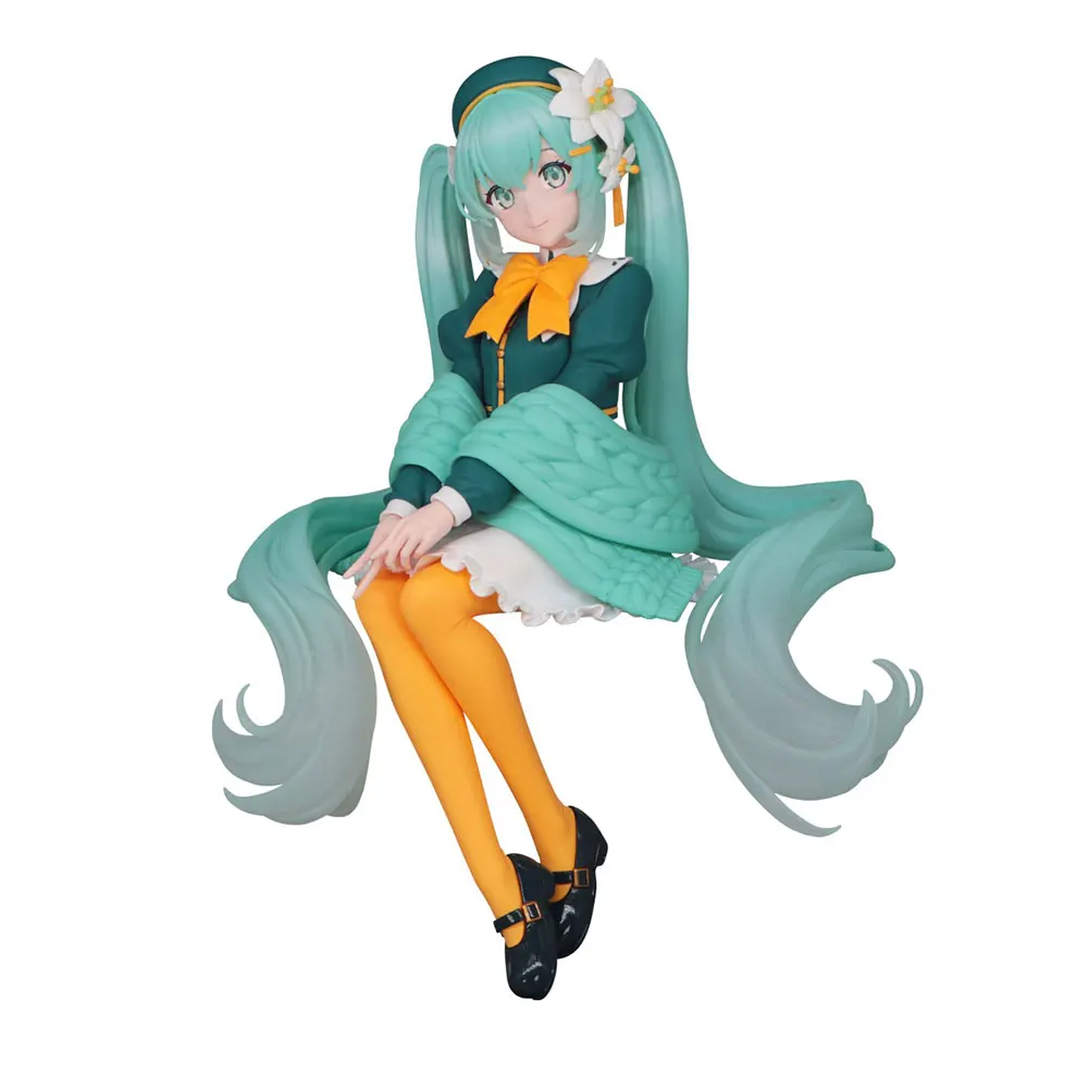 14CM Anime Hatsune Miku Figure Lily Fairy Seated Pressed Instant Noodles Anime Model Toy Gift Collection Decorative Ornament PVC