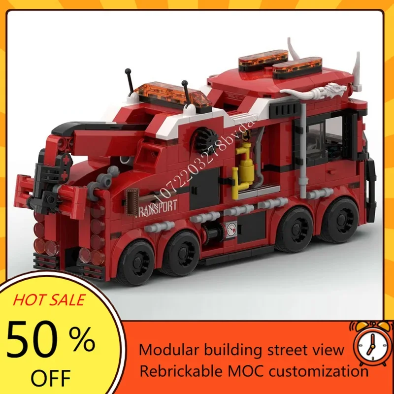 523PCS Emergency recovery truck MOC Creatieve street view Model Custom Puzzels Architectuur Onderwijs Assemblage Verjaardag Speelgoed Cadeau