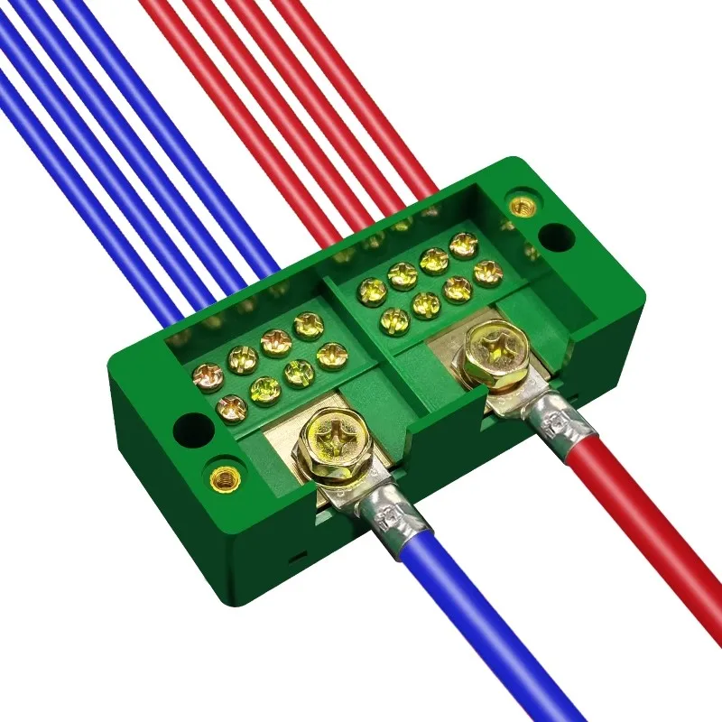 High power household wire junction box splitter, high current two in multiple out terminal block, wire parallel device