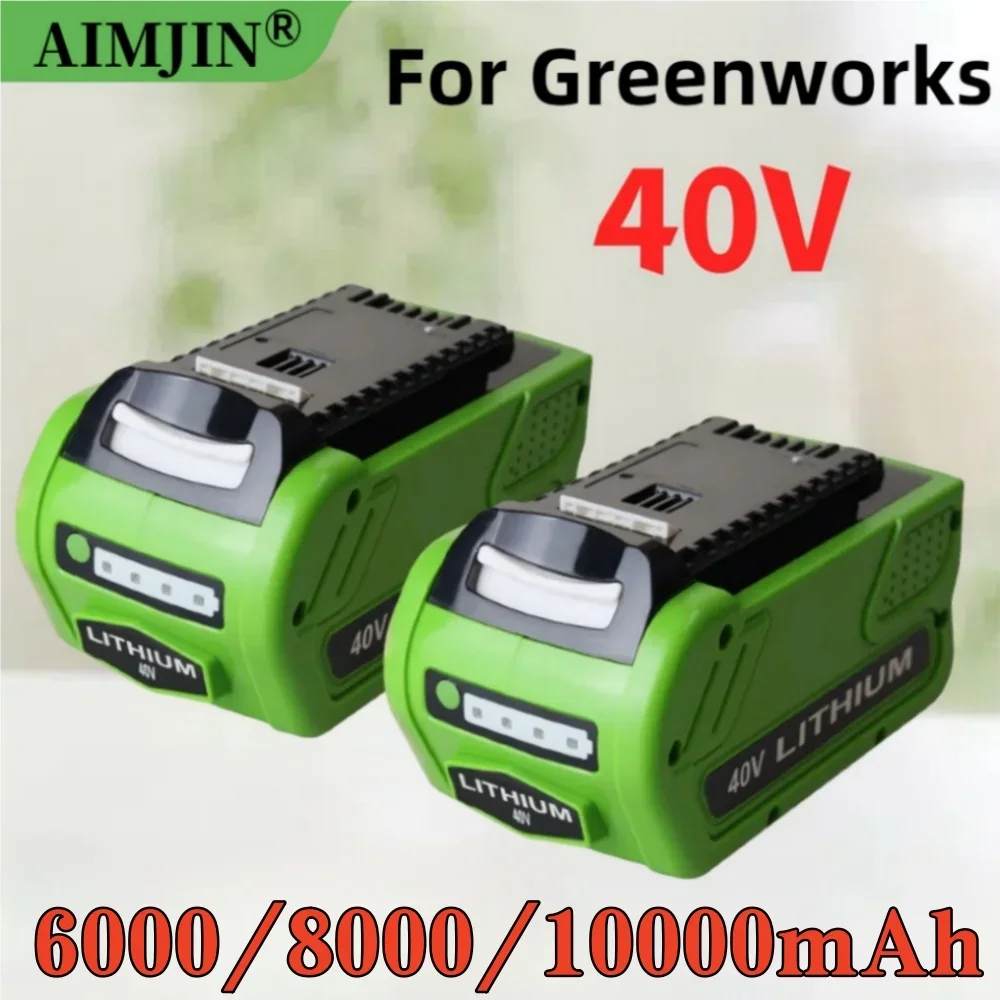 

40v 6Ah 8Ah 10Ah Battery For Greenworks 29462 40V Rechargeable Battery For 29472 29282 Power Tools Batteries For GreenWorks 2946