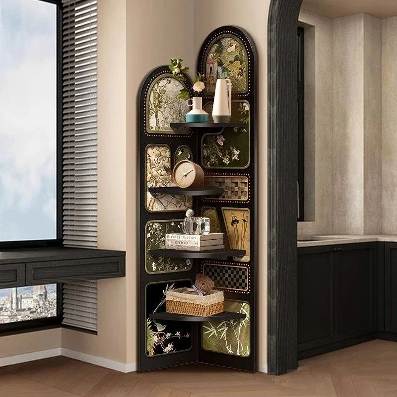 

French retro storage rack antique corner cabinet