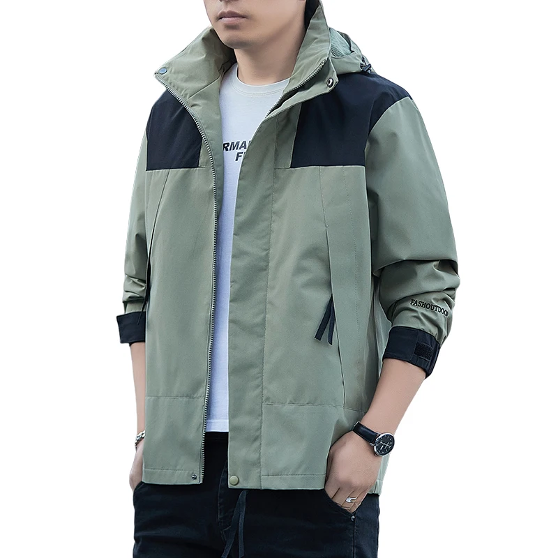 SINOBILLOW Outdoor windproof and sun resistant jacket for autumn and winter, with stylish patchwork design