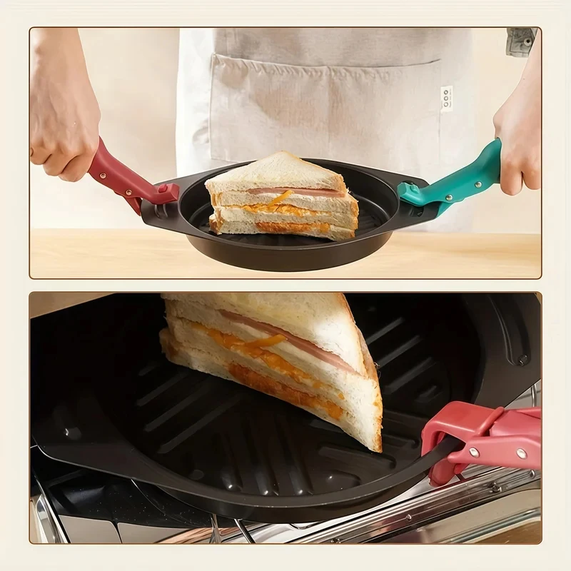 Pinça Anti-Queimadura Multiuso Antiderrapante para Pratos e Tigelas com Cabo de Silicone - Ferramenta de Cozinha para Louças Quentes