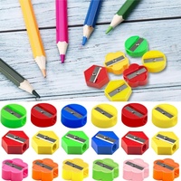 4/8/12Pcs Mini Handheld Pencil Sharpeners Heart Square Circle Pencil Cutting Tools Office School Stationery Supplies