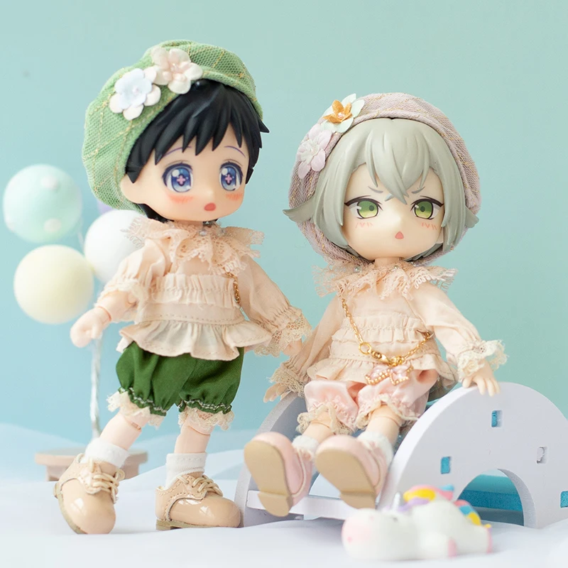 Ob11 Doll Suki European Style Gorgeous Doll Suit Overcoat + Beret + Shorts For Nendoroids, Obitsu11, Molly, Ymy, Ufdoll, Gsc