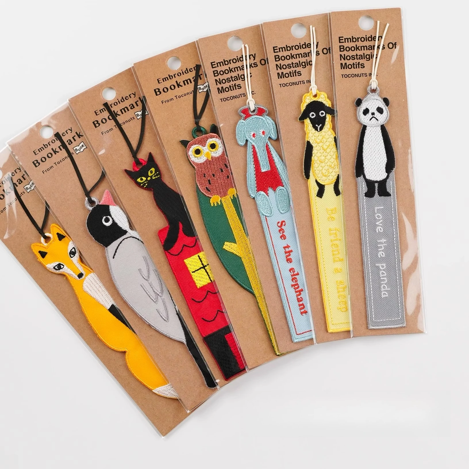 

Новые бавовняно-льняные закладки для токон, вышитая черная кошка, лиса, коза, канцелярские принадлежности, литературный декор, незаменимая для чтения