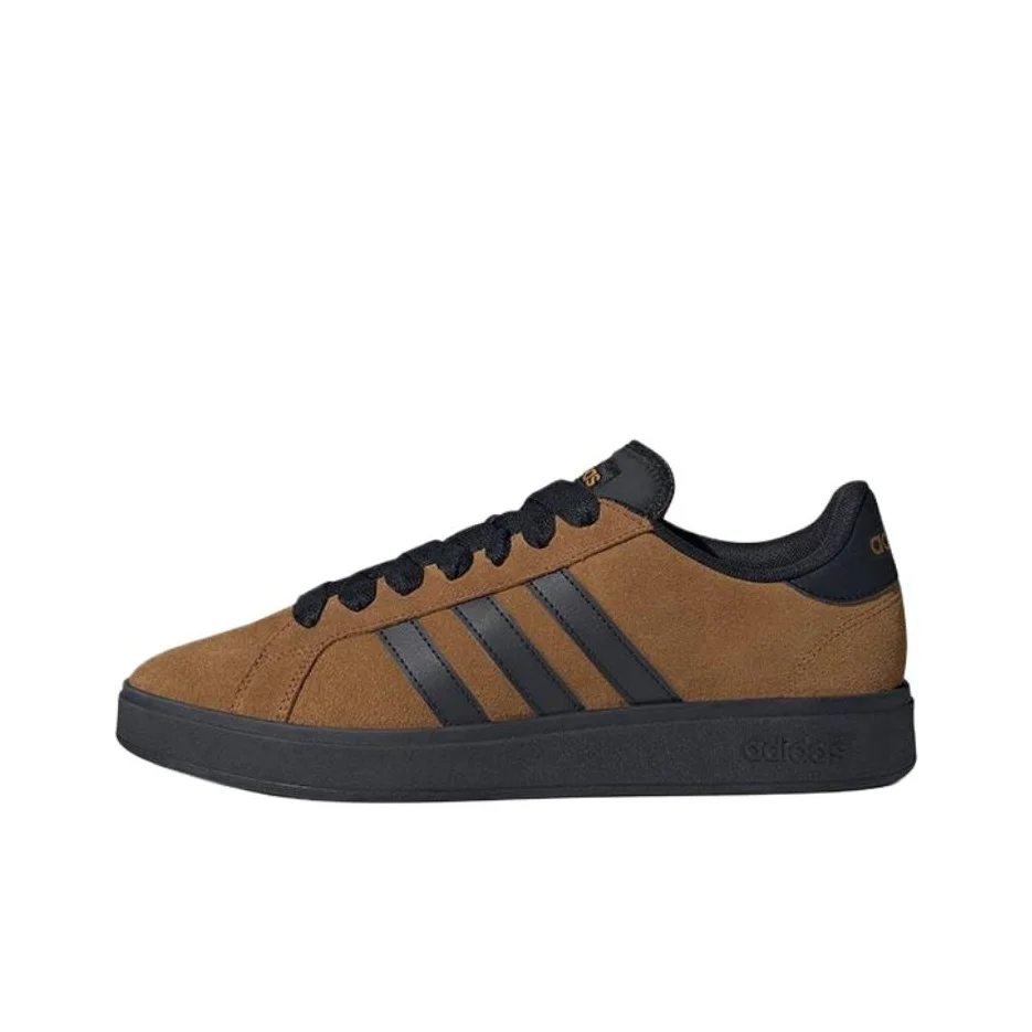 Adidas Grand Court Base 00s Leather Low top Skateboard Shoes Unisex Brown Black KK1404