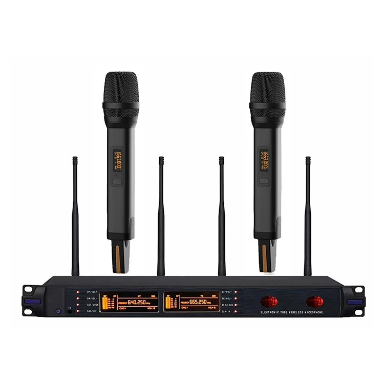 QS-20a+93A True Diversity  KTV Stage Conference Professional Vacuum Tube Wireless Microphone