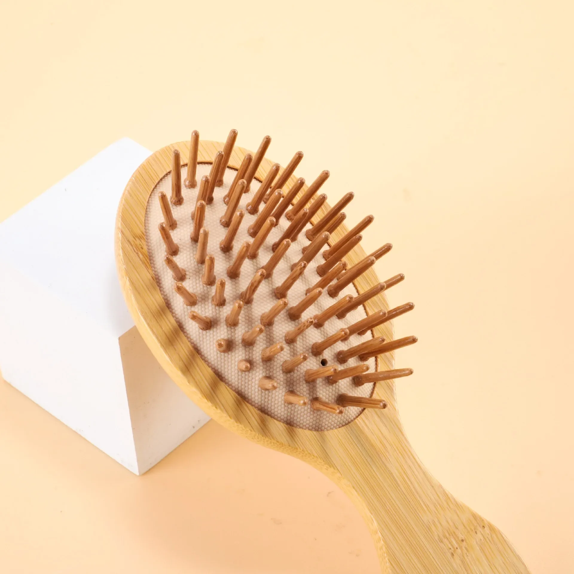 Mini Hair Comb Eco-friendly Wooden Portable Air Cushion Cute Airbag Anti Static Wide Round Head Tooth Massage Combs Hair Brush