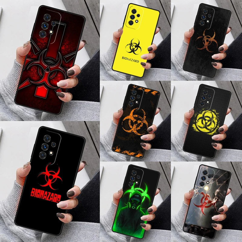 Biohazard Symbol Phone Case For Samsung Galaxy S23 S21 S20 FE S24 S22 Ultra Note20 S10 S9 S8 Plus A40 A52 A12 A13 A53