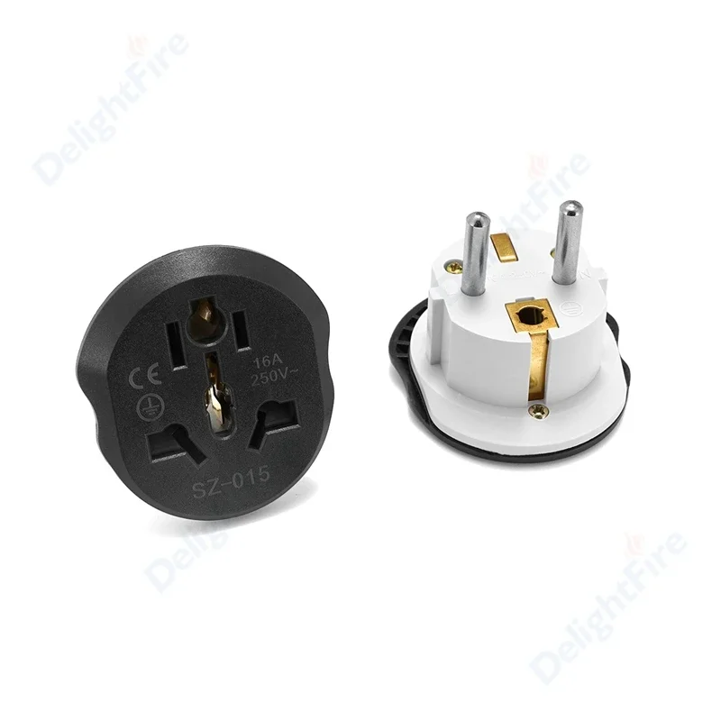 USA US To EU Plug Adapter European Plug 250V 16A Electrical Sockets America China Australia CN to EU Travel Adapter