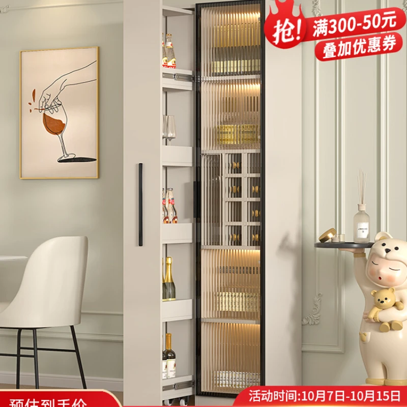 Changhong glass door wine cabinet sideboard cabinet integrated wall living room kitchen crevice storage display cabine