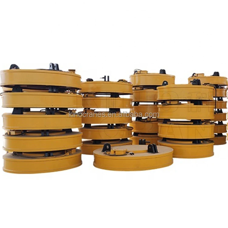 1 Ton Round Steel Scraps Handling Electrical Magnetic Crane Lifter Heavy Duty Industrial Metal Handling Professional Tool