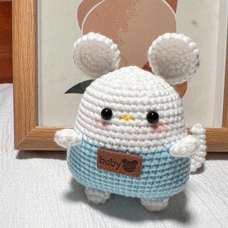 Bonito Couple Mouse Crochet Keychain, Pingente do anel chave do carro, Pingente De Saco De Escola De Pelúcia, Mochila Kawaii Chaveiros, Presente