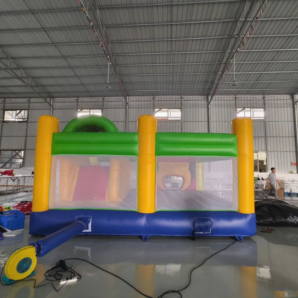 Commercial Medium-Sized Inflatable Castle Balloon Slide Transparent Viewing Area Enhanced Safety for Multiple Children