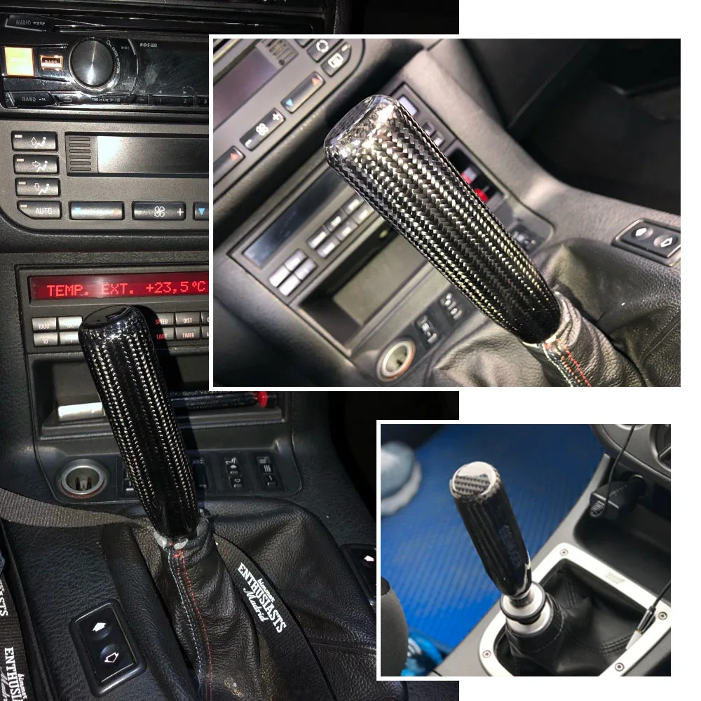 13cm 18cm Universal Carbon Fiber Long Gear Shift knob Manual Transmission Aluminum Gear Stick Head Shifter Lever Handle SFN034