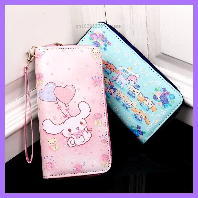 Sanrio Cinnamoroll Kuromi Zipper Long Wallets New Year Gift Japanese Korean Cute Cartoon Purse Y2k Girls Handheld Coin Pocket