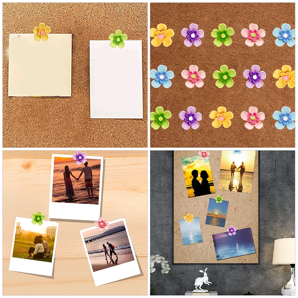 

15 Pcs Small Flower Pushpin Multifunction Thumb Tacks Resin Office Pushpins for Wall Cute Thumbtacks