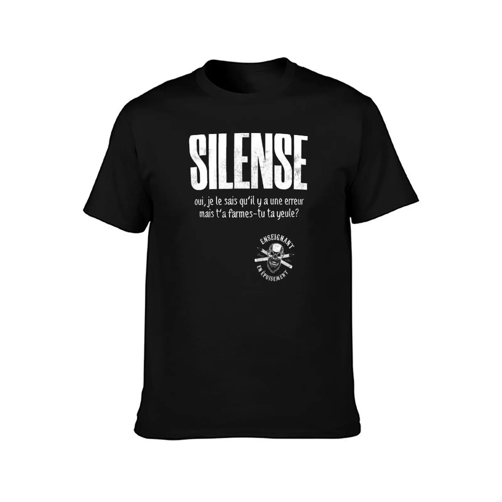 SILENSE Yes I know there is a mistake but did you close your eyes? T-Shirt, Summer Casual Cotton Tee, Oversized Streetwear Tops