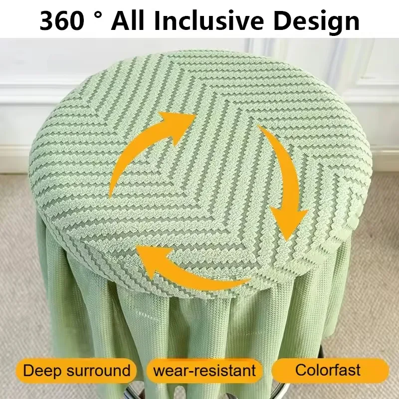 

1PC 2026 Bar Circular Rotating Chair Cover Universal Circular Seat Cushion Stool Cover Washable Anti Slip Dustproof Protective