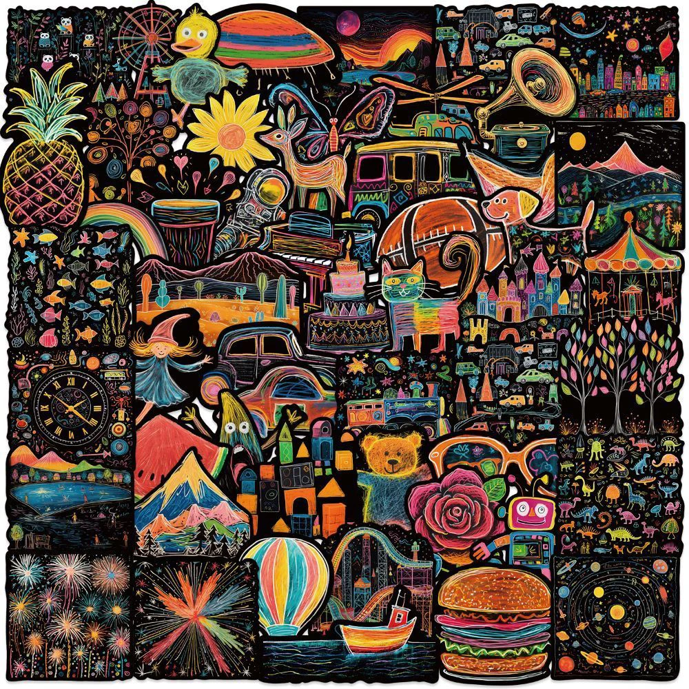 

10/30/50pcs Funny Cute Creative Painting Graffiti Stickers Cartoon Decals DIY Skateboard Phone Helmet Aesthetic Sticker Toy Gift