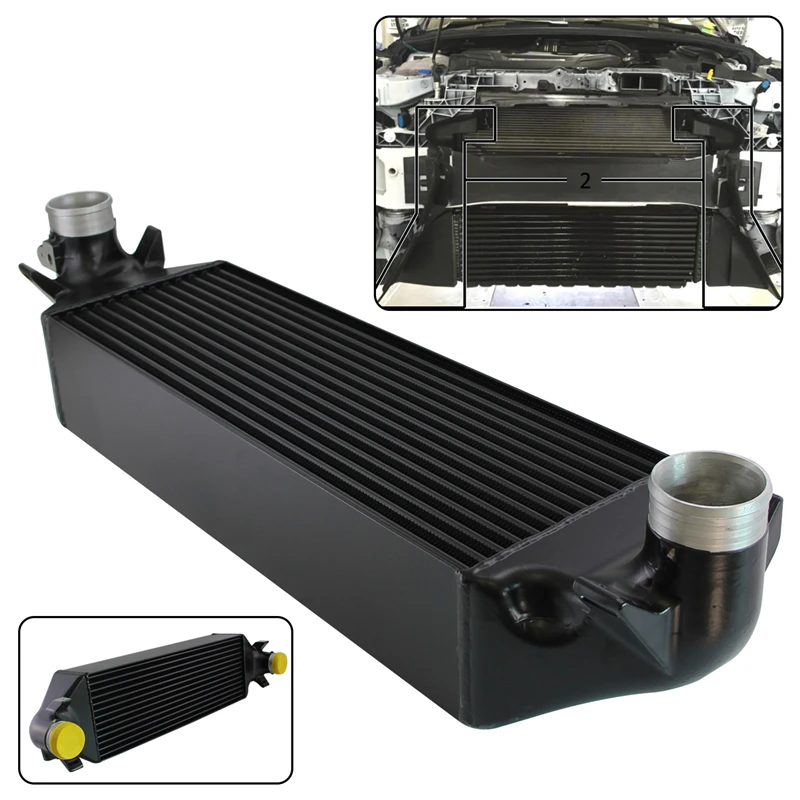 Aluminum Front Mount Intercooler Upgrade Kit Fits For Ford Focus RS MK3 2.3L 2016-2018 Black